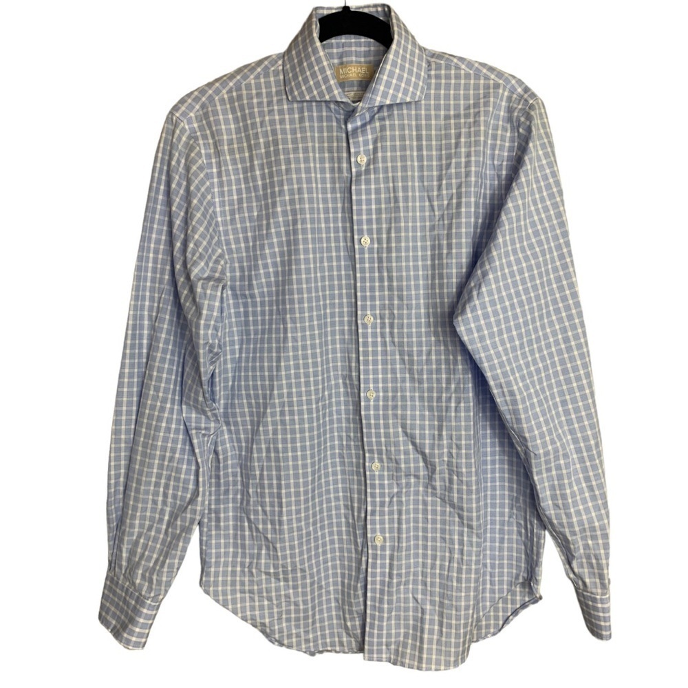 Michael Michael Kors Men’s Slim Fit  Button Front Shirt Size 14.5 32/33 Non Iron